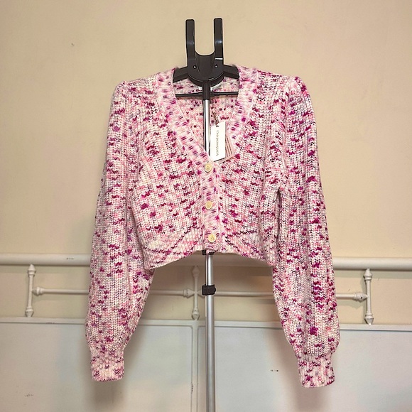 LoveShackFancy Avignon Crop Cardigan Berry Medley